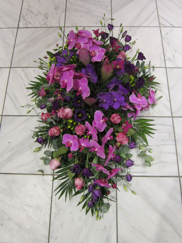 begravelsesbinderi blomster